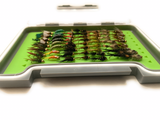 FLY BOX WITH 56 PREMIUM FLIES Slim silicone fly box